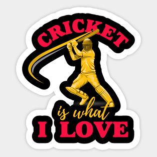 Cricket Is What I Love Sticker